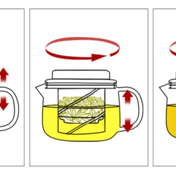 {DEYI} Rotary Filter Glass Tea Pot - 500ML - Picture 3 of 16